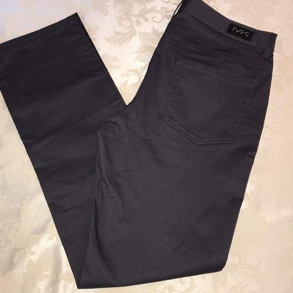 NWOT Michael Kors Grey smoke long flat front pants size 33 - Picture 4 of 7